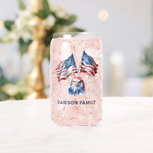 4 juli Eagle Flags gepersonaliseerd Blikvorm Glas