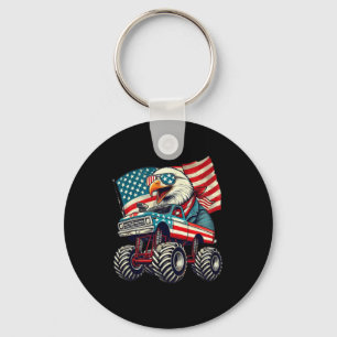 4 juli Eagle Monster Truck Amerikaanse vlag USA Sleutelhanger