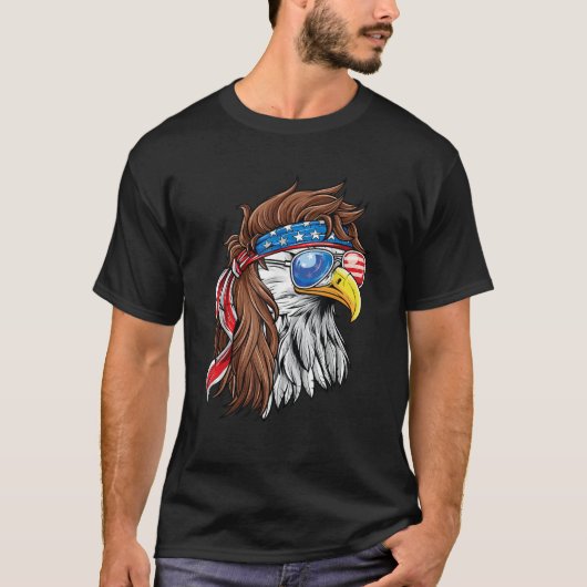 4 juli Eagle Mullet Murica American Flag Verenigde T-shirt (Voorkant)