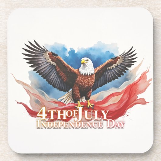4 juli Eagle – Patriotic Art Design Bier Onderzetter (Voorkant)