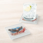4 juli Eagle – Patriotic Art Design Glazen Onderzetter (Schuin)