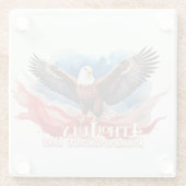4 juli Eagle – Patriotic Art Design Glazen Onderzetter (Achterkant)