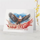 4 juli Eagle – Patriotic Art Design Kaart (Gele Bloem)