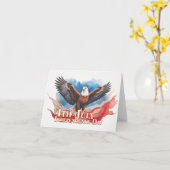 4 juli Eagle – Patriotic Art Design Kaart (Gele Bloem)