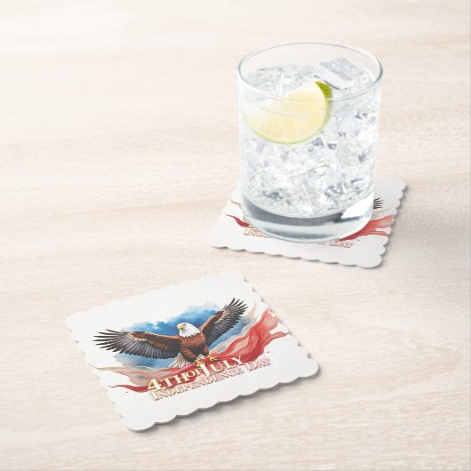 4 juli Eagle – Patriotic Art Design Kartonnen Onderzetters (Insitu)