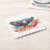 4 juli Eagle – Patriotic Art Design Kartonnen Onderzetters (Gebogen)