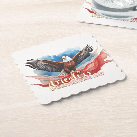 4 juli Eagle – Patriotic Art Design Kartonnen Onderzetters (Gebogen)