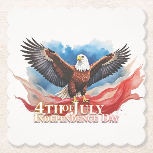 4 juli Eagle – Patriotic Art Design Kartonnen Onderzetters (Voorkant)