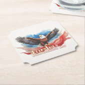 4 juli Eagle – Patriotic Art Design Kartonnen Onderzetters (Gekanteld)