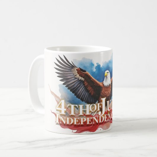 4 juli Eagle – Patriotic Art Design Koffiemok (Voorkant links)