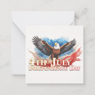 4 juli Eagle – Patriotic Art Design Notitiekaartje