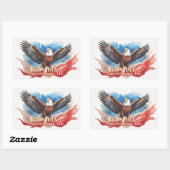 4 juli Eagle – Patriotic Art Design Rechthoekige Sticker (Vel)