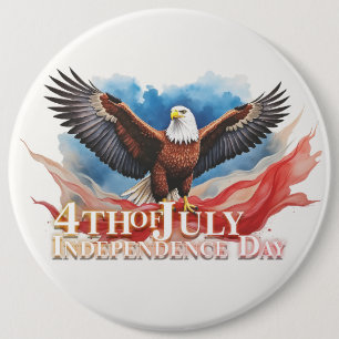 4 juli Eagle – Patriotic Art Design Ronde Button 6,0 Cm