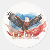 4 juli Eagle – Patriotic Art Design Ronde Sticker (Voorkant)
