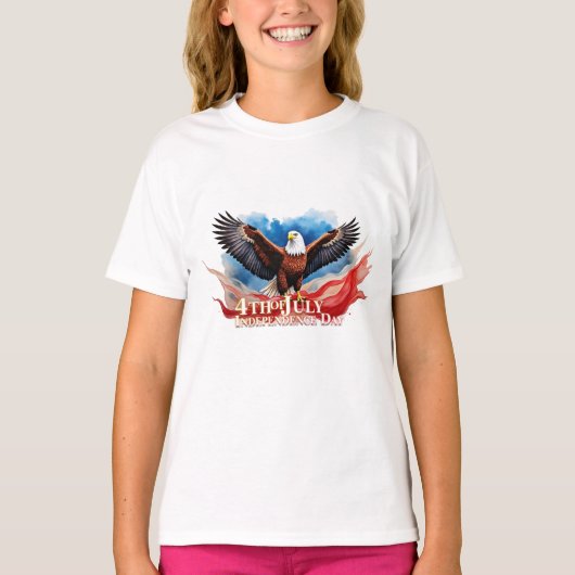 4 juli Eagle – Patriotic Art Design T-shirt (Voorkant)