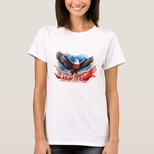 4 juli Eagle – Patriotic Art Design T-shirt (Voorkant)