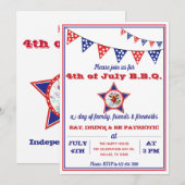 4 juli Eagle, Rood, Wit & Blauw BBQ party Kaart (Voorkant / Achterkant)