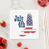 4 juli Eagle, Stars & Stripes Paper Napkins Servetten (Insitu)
