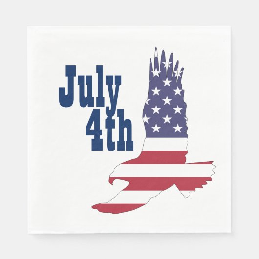4 juli Eagle, Stars & Stripes Paper Napkins Servetten (Voorkant)