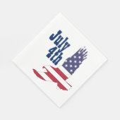 4 juli Eagle, Stars & Stripes Paper Napkins Servetten (Hoek)
