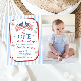 4 juli één alledaags Amerikaanse jongen verjaardag Kaart