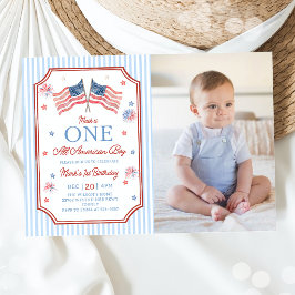 4 juli één alledaags Amerikaanse jongen verjaardag Kaart
