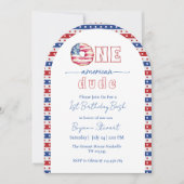 4 juli Een Amerikaanse kerel 1e verjaardag Kaart (Voorkant)