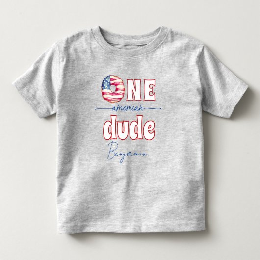 4 juli Een Amerikaanse kerel 1e verjaardag Kinder Shirts (Voorkant)