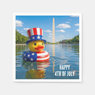 4 juli eend drijvend in de Reflecting Pool Servet
