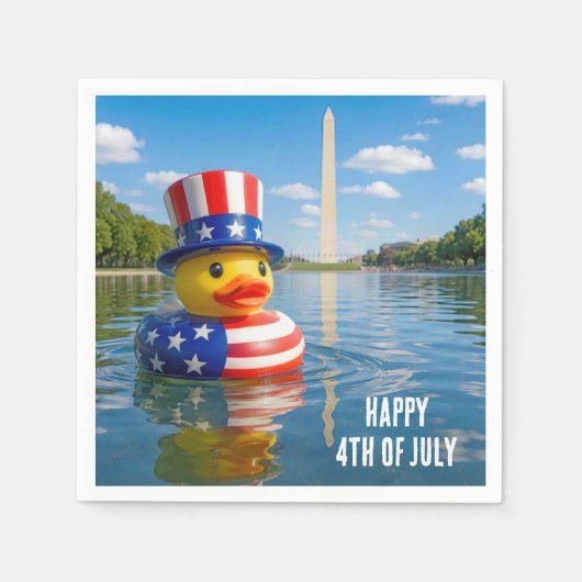 4 juli eend drijvend in de Reflecting Pool Servet (Voorkant)