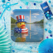 4 juli-eend in het Reflecting Pool Papieren Bordje (Feest)