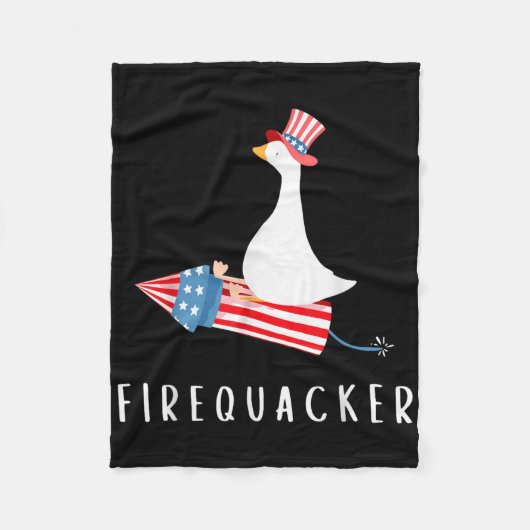 4 juli eend Vuurwerk Patriottische vierde juli Fleece Deken (Voorkant)