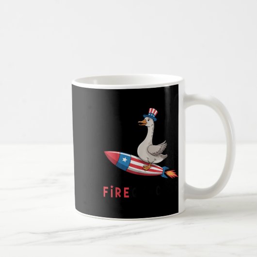 4 juli eend vuurwerk patriottische vierde juli koffiemok (Rechts)