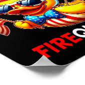 4 juli eend vuurwerk patriottische vierde juli poster (Hoek)