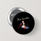 4 juli eend vuurwerk patriottische vierde juli ronde button 5,7 cm (Voorkant /achterkant)
