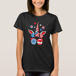 4 juli eenhoorn Amerikaanse Vlag Patriottische Gi T-shirt