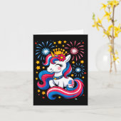 4 juli Eenhoorn Meisjes Kinder peuter Schattige Am Kaart (Gele Bloem)