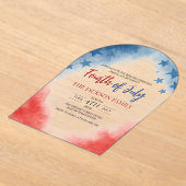 4 juli eenvoudige moderne acryl uitnodiging (Laagn)