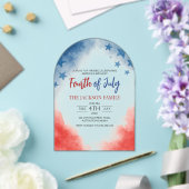 4 juli eenvoudige moderne acryl uitnodiging (Insitu (Huwelijk))