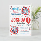 4 juli Eerste verjaardag kleine voetzoeker Kaart (Staand voorkant)