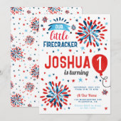 4 juli Eerste verjaardag kleine voetzoeker Kaart (Voorkant / Achterkant)