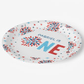 4 juli Eerste verjaardag Papieren Bordje (Gekanteld)