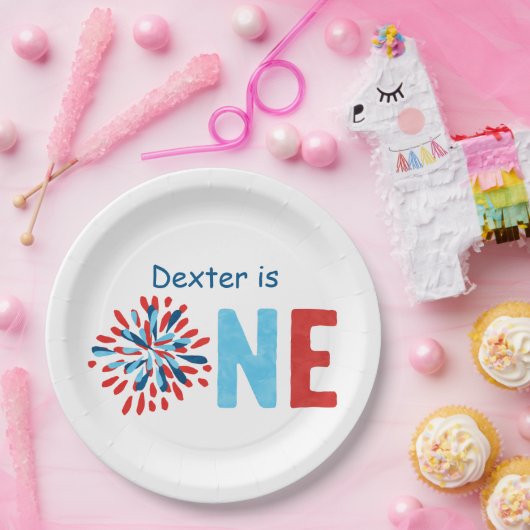4 juli Eerste verjaardag Papieren Bordje (Feest)