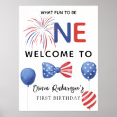 4 juli eerste verjaardagsfeest welkom poster (Voorkant)