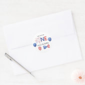 4 juli eerste verjaardagsfeestje ronde sticker (Envelop)