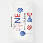 4 juli Eerste Verjaardagsfeestje Spandoek (Verticaal)