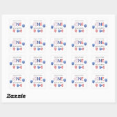 4 juli Eerste Verjaardagsfeestje Vierkante Sticker (Vel)