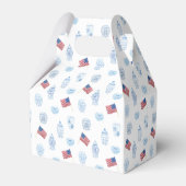 4 juli Elegante Chinoiserie American Flag Bruiloft Bedankdoosjes (Achterkant)