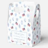 4 juli Elegante Chinoiserie American Flag Bruiloft Bedankdoosjes (Geopend)