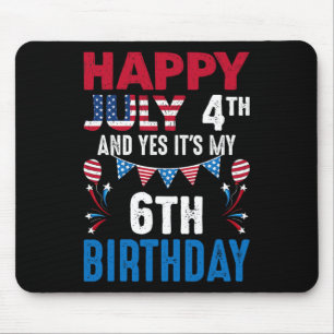 4 juli en ja het is mijn 6e verjaardag Amerikaanse Muismat